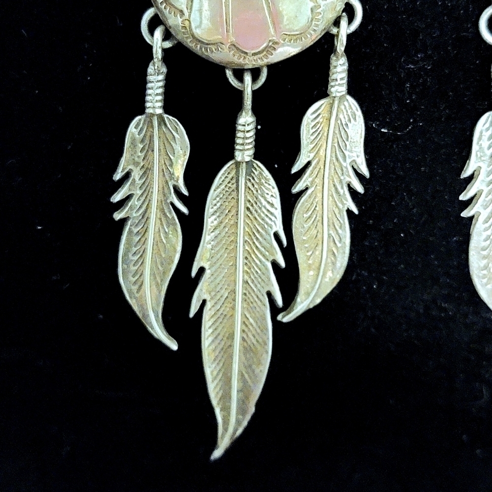 NAVAJO Sterling Silver Earrings - Picture 2 of 8